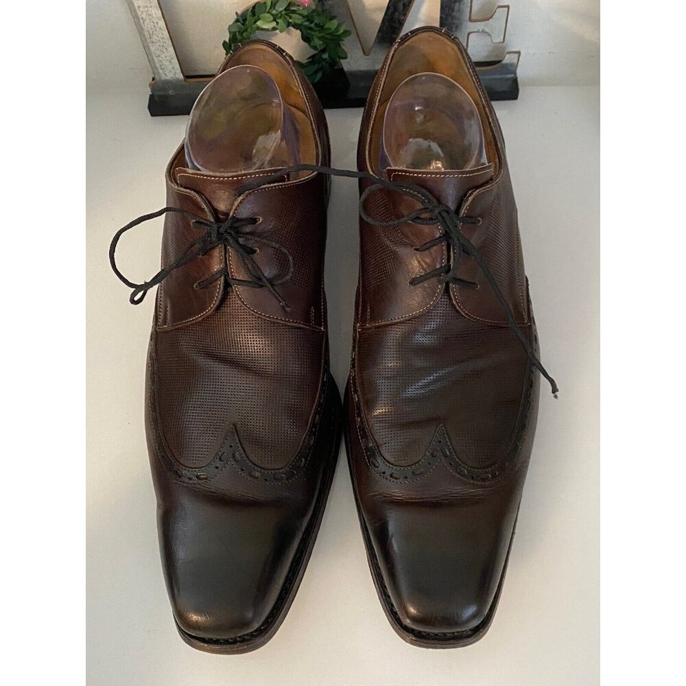 Calzoleria Harris Italy Barney's NY Handmade Oxford Wing Tip Dress Shoes Sz 10.5